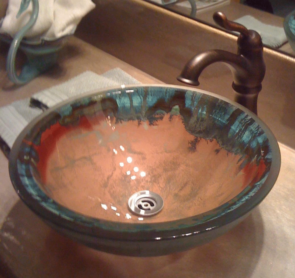 Teal/Brown Sink